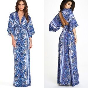 Tularosa Blue Paisley Maxi Dress